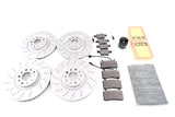 Alfa Romeo Giulia filters & front rear brake pads rotors drilled upgrade Epd #1303